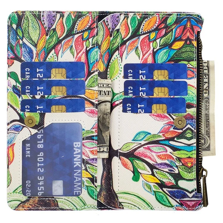 BF Pattern Printing Leather Series-4 Per Oppo A57 4G Style-03 Stampa Tasca Con Cerniera Poccia Poccia Peth Covert - Albero di Vita