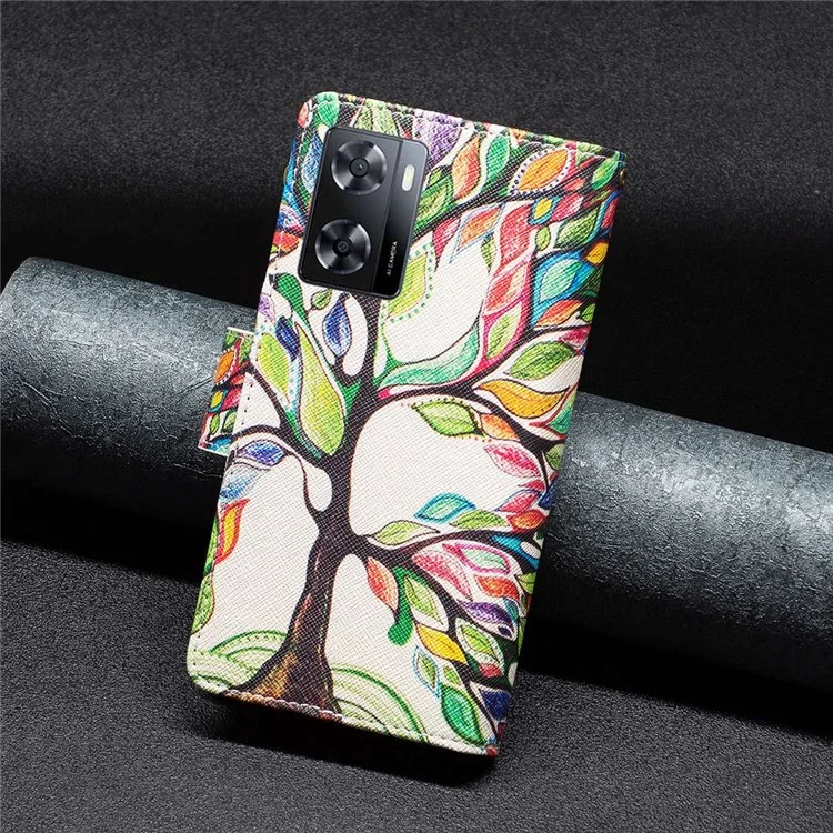 BF Pattern Printing Leather Series-4 Per Oppo A57 4G Style-03 Stampa Tasca Con Cerniera Poccia Poccia Peth Covert - Albero di Vita