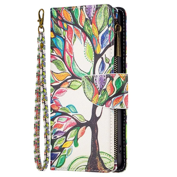 BF Pattern Printing Leather Series-4 Per Oppo A57 4G Style-03 Stampa Tasca Con Cerniera Poccia Poccia Peth Covert - Albero di Vita