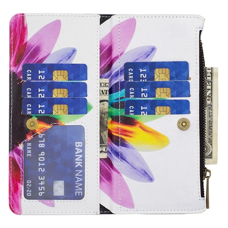 BF Pattern Printing Leather Series-4 Para Oppo A57 4G Style-03 Impresión Patrón Diseño de Bolsillo de Bolsillo PU Case Flip Soport Cover Cover - Girasol