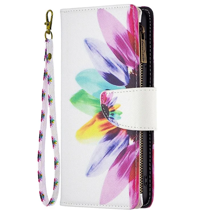 BF Pattern Printing Leather Series-4 Para Oppo A57 4G Style-03 Impresión Patrón Diseño de Bolsillo de Bolsillo PU Case Flip Soport Cover Cover - Girasol