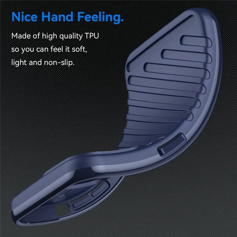 Für iPhone 14 Plus 6,7 Zoll Thunder Series Twill-Textur Anti-Drop Hülle Verdickte TPU Schutzhülle - Blau