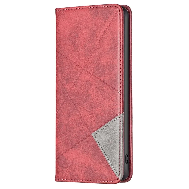 For Motorola Moto G62 5G Leather Case with Card Holder Imprinting Pattern Phone Stand Cover - Red