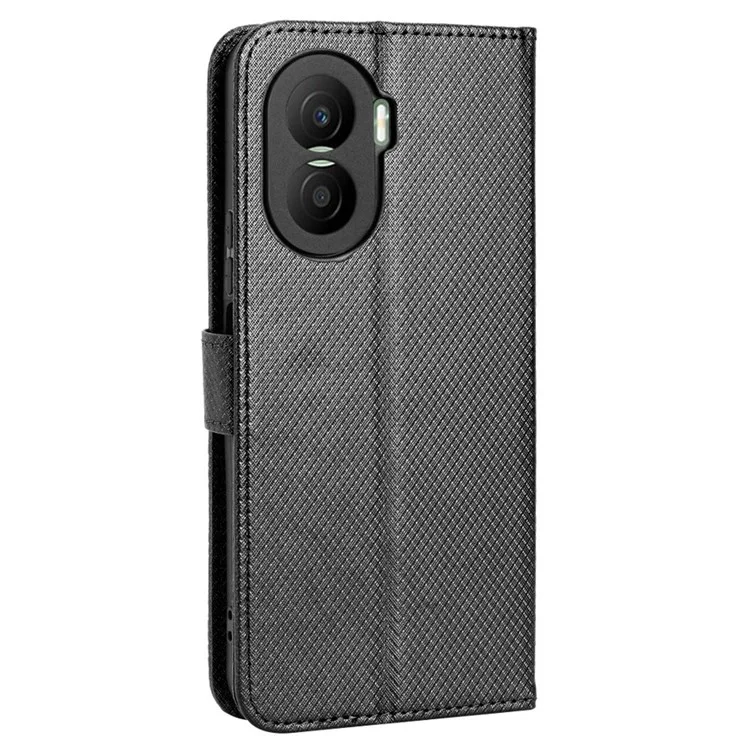 Per Onore X40i 5g a Prova di Goccia Flip Whatet Case di Diamante Ben Protetta Porta di Supporto Per Copertina in Pelle PU Con Cinturino da Polso - Nero