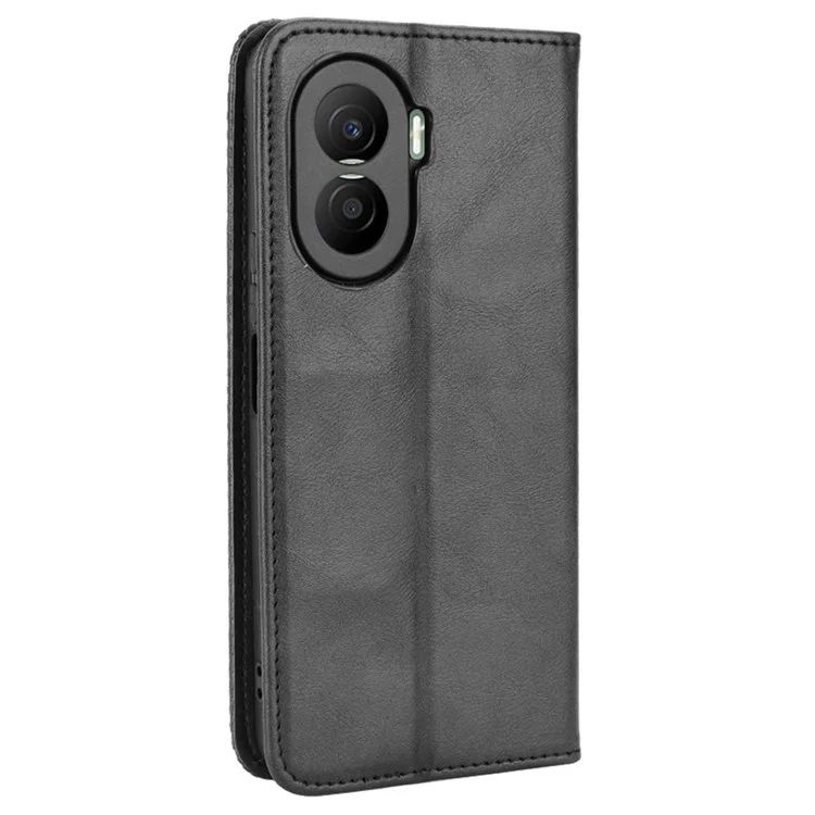 Per Onore X40i 5g di Chiusura Automatica Del Folio Magnetico Flip Retrò Phe in Pelle Porta Portafoglio di Supporto Per Telefono Cover di Conchiglia - Nero
