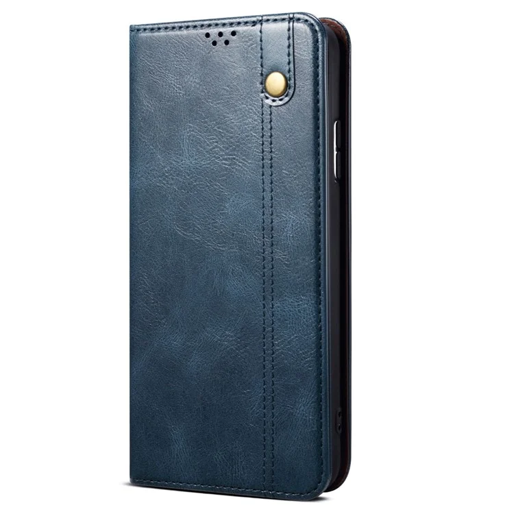 Pour Honor 70 5G Coque de téléphone portable antichoc, texture de cuir de cheval sauvage, support anti-rayures en PU - Bleu