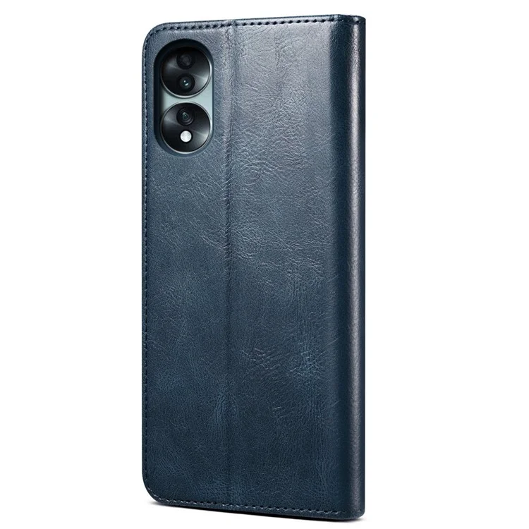 Pour Honor 70 5G Coque de téléphone portable antichoc, texture de cuir de cheval sauvage, support anti-rayures en PU - Bleu