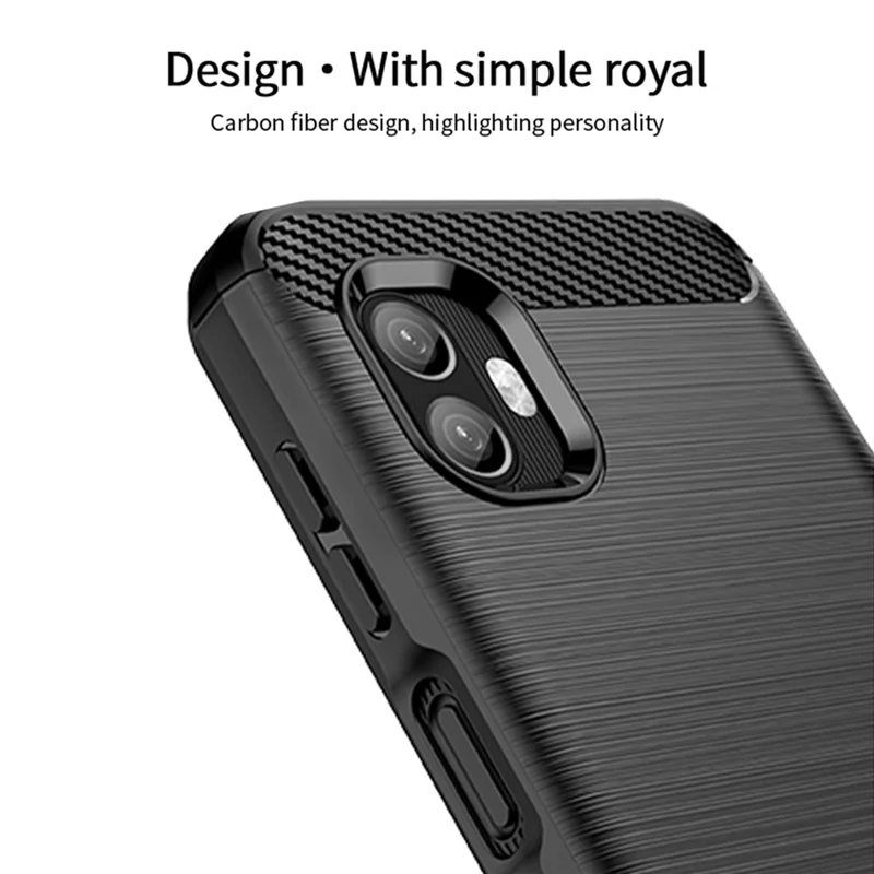 MOFI JK TPU Series-1 for Samsung Galaxy Xcover6 Pro 5G / Xcover Pro 2 5G Brushed Surface Carbon Fiber Phone Case Flexible TPU Anti-wear Anti-fingerprint Protector - Grey