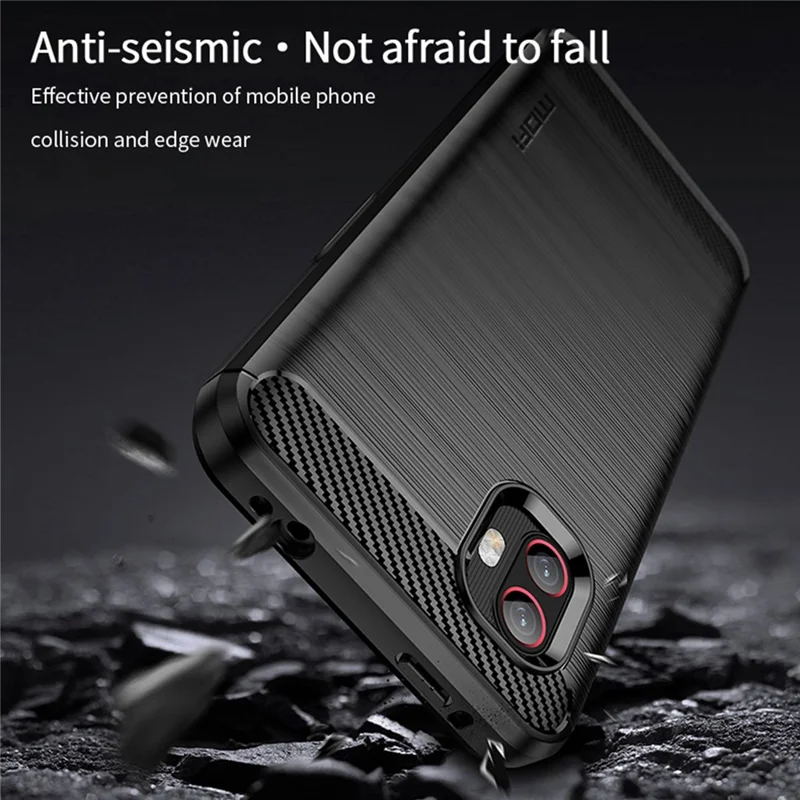 MOFI JK TPU Series-1 for Samsung Galaxy Xcover6 Pro 5G / Xcover Pro 2 5G Brushed Surface Carbon Fiber Phone Case Flexible TPU Anti-wear Anti-fingerprint Protector - Grey
