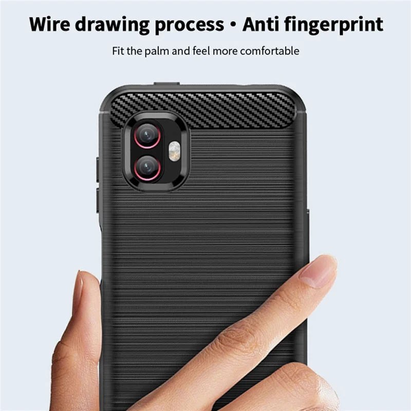 MOFI JK TPU Series-1 for Samsung Galaxy Xcover6 Pro 5G / Xcover Pro 2 5G Brushed Surface Carbon Fiber Phone Case Flexible TPU Anti-wear Anti-fingerprint Protector - Grey