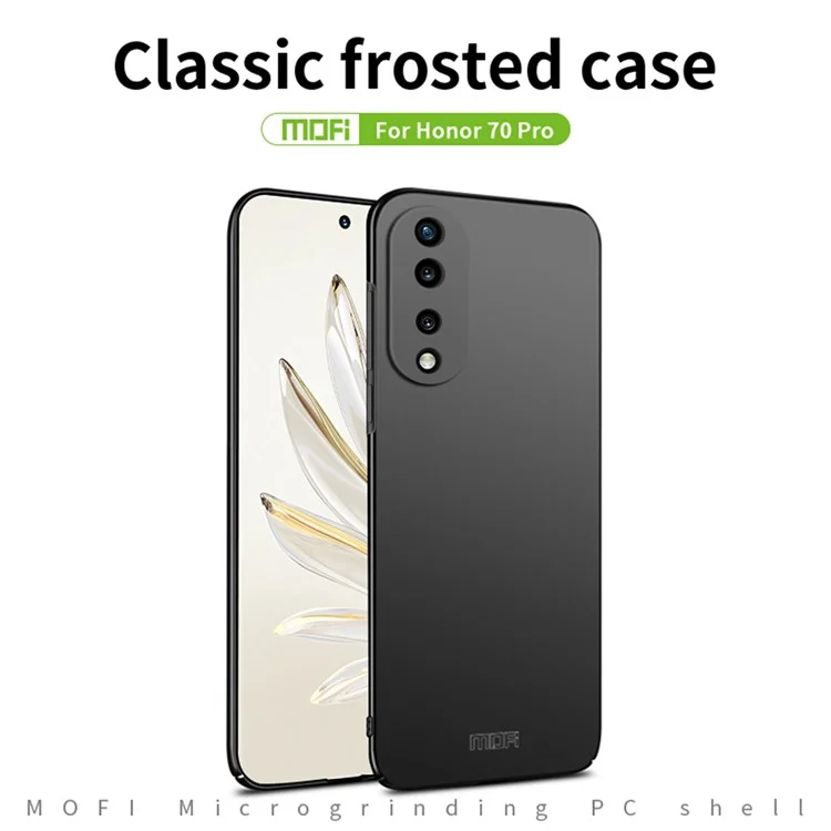 MOFI JK PC ​​series-1 Shield For Honor 70 Pro 5g Scratch Scratchs Matte Hard PC Back Case Bem Protegida Shell Com Cinta - Preto