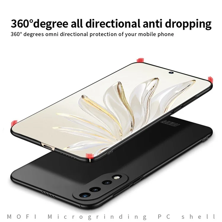 MOFI JK PC ​​series-1 Shield For Honor 70 Pro 5g Scratch Scratchs Matte Hard PC Back Case Bem Protegida Shell Com Cinta - Preto