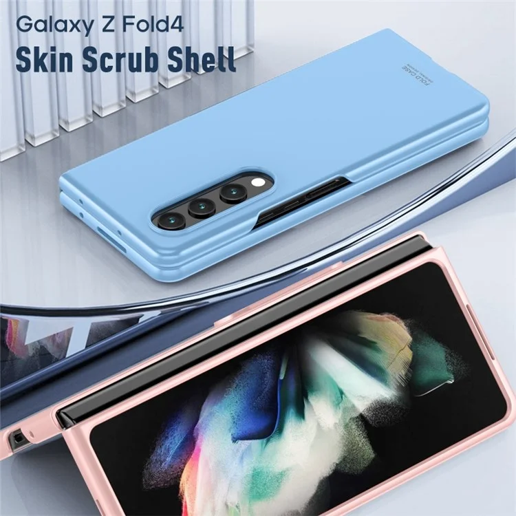 Pour Samsung Galaxy Z Fold4 5G Étui de téléphone portable en PC dur, fini mat, anti-traces de doigts et protecteur - Noir