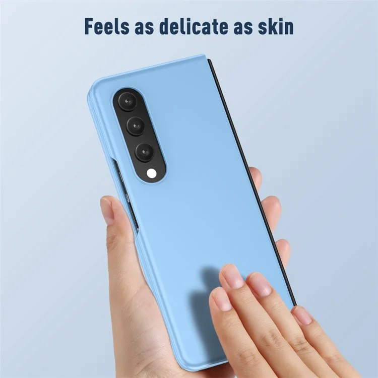 Pour Samsung Galaxy Z Fold4 5G Étui de téléphone portable en PC dur, fini mat, anti-traces de doigts et protecteur - Noir