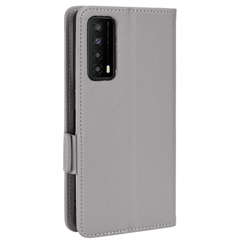 For TCL Stylus 5G Drop Resistant Cell Phone Case Magnetic Wallet Stand PU Leather Litchi Texture Shell - Grey