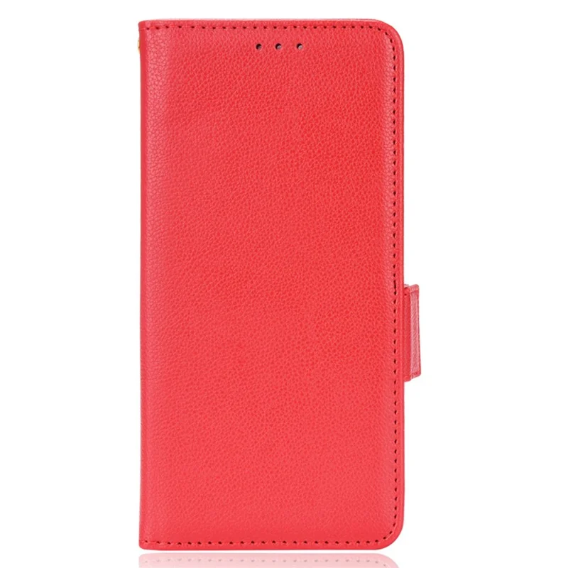For BLU C5 Max Anti-scratch Cell Phone Case Magnetic Wallet Stand PU Leather Litchi Texture Shell - Red