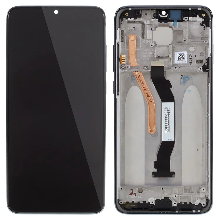 Pour Xiaomi Redmi Note 8 Pro Écran LCD et Assemblage Numériseur de Catégorie C + Cadre (sans Logo) - Noir