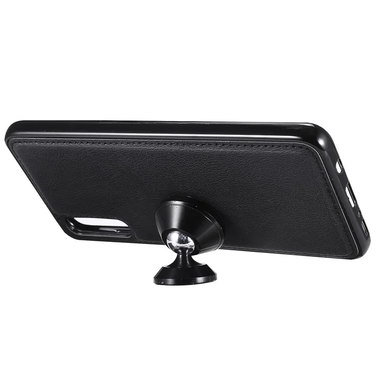 For Samsung Galaxy A50 / A50s / A30s Case 2 in 1 Detachable Magnetic Leather Wallet Mobile Cover with Strap - Black