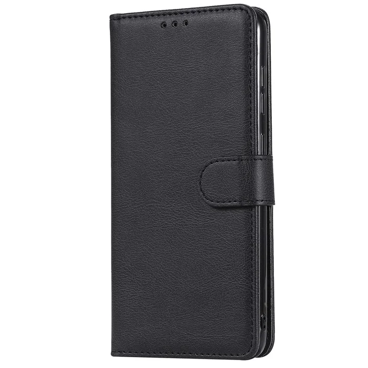 For Samsung Galaxy A50 / A50s / A30s Case 2 in 1 Detachable Magnetic Leather Wallet Mobile Cover with Strap - Black
