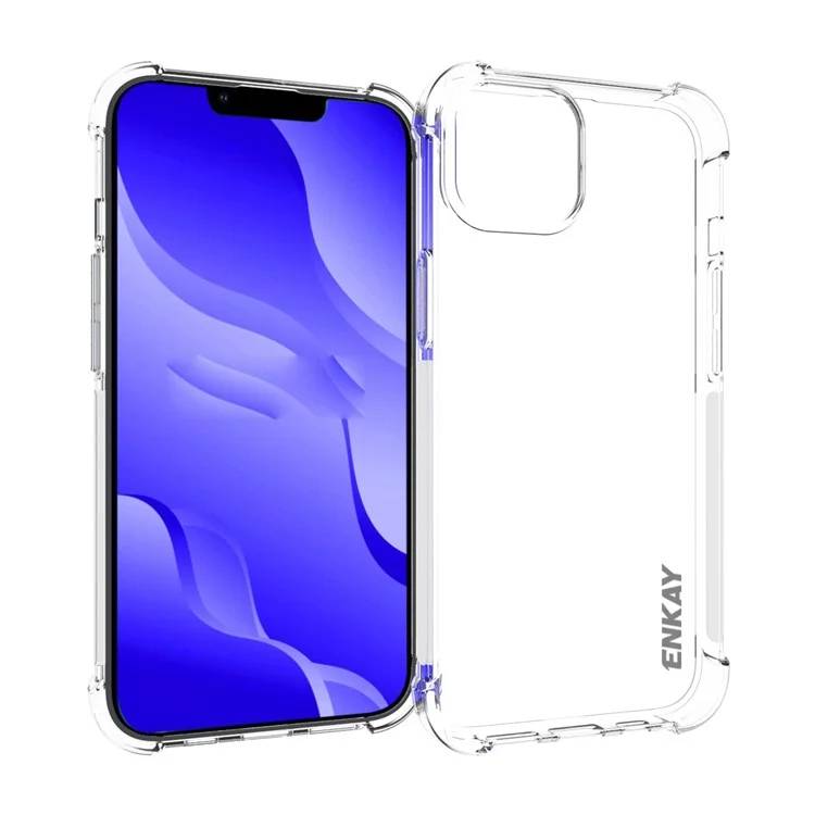 Enkay Hat Prince Para Iphone 14 Max 6.7 Pulgadas Programa de Descarga Engrasas en Espesas Case de Teléfono TPU Borde de Tira Anti-slip Tapa Trasera Transparente