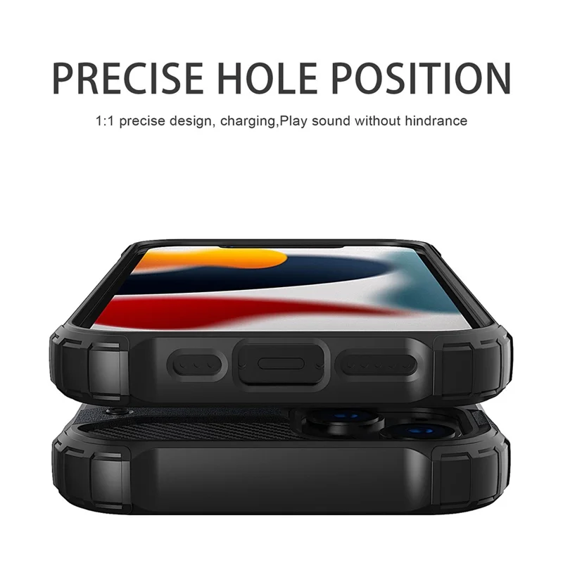 For iPhone 14 6.1 inch Drop-proof Phone Case TPU + PC Mobile Phone Back Cover with Inner Heat Dissipation Design - Navy Blue