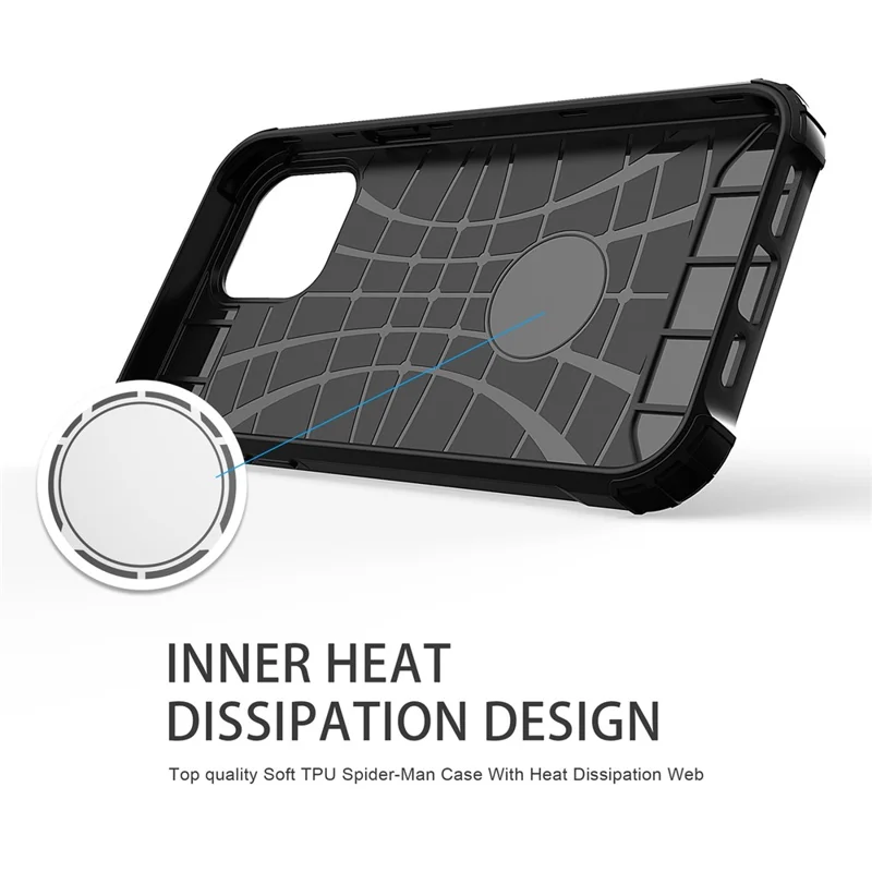 For iPhone 14 6.1 inch Drop-proof Phone Case TPU + PC Mobile Phone Back Cover with Inner Heat Dissipation Design - Rose Gold