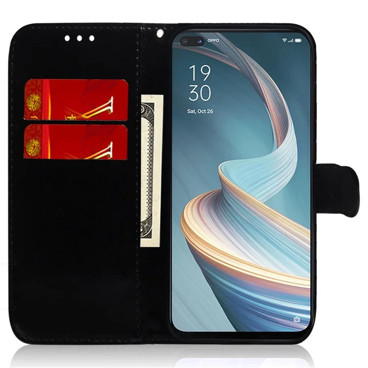 Per Oppo A57 4G / A57 (2022) 5G / A77 5G / Realme Q5i / V23 5G / Narzo 50 5G Servizio a Specchio Serra Portafoglio Case di Pelle in Pelle PU Con Cinturino - Rosa