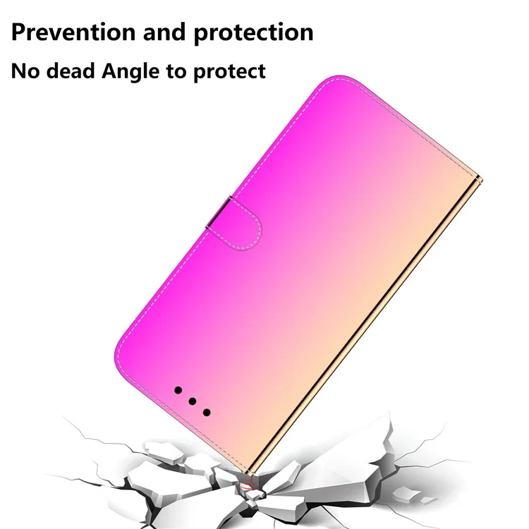 Per Oppo A57 4G / A57 (2022) 5G / A77 5G / Realme Q5i / V23 5G / Narzo 50 5G Servizio a Specchio Serra Portafoglio Case di Pelle in Pelle PU Con Cinturino - Rosa