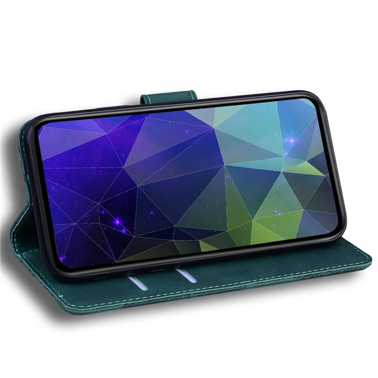 Pour Nokia C21 Anti-chute Couleur Unie Flip Wallet Case PU Cuir Anti-rayures Étui de Protection de Téléphone avec Support - Vert