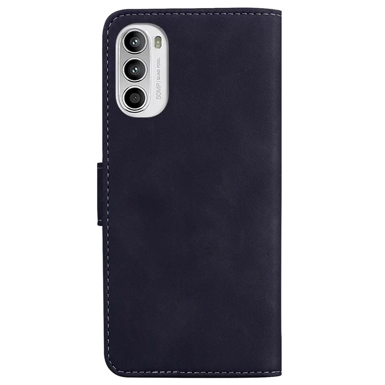 Für Motorola Moto G62 5G Solid Color Wallet Stand Phone Case PU Leather TPU Full Protection Cover - Schwarz