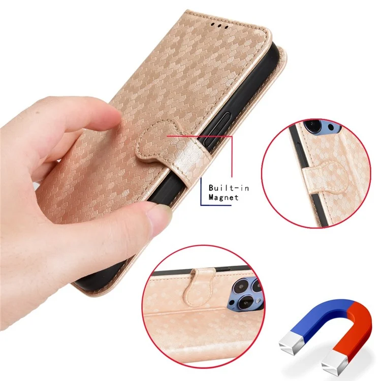 Para Motorola Moto E32 4G / E32s 4G Patrón de Punto Una Caja de Teléfono de Estilo de Billetera Impresa, Protector de Cuero Anti-shock PU Con Correa - Azul