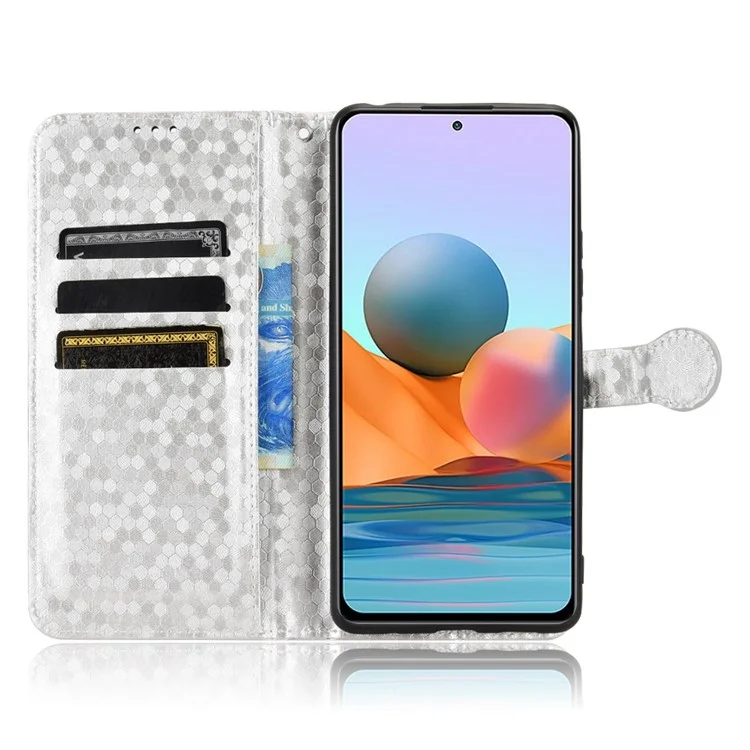 Для Xiaomi Redmi Note 10 Pro 4G (Global) /(индия) / Примечание 10 Pro Max 4G Folio Flip Dot Patter - Серебряный