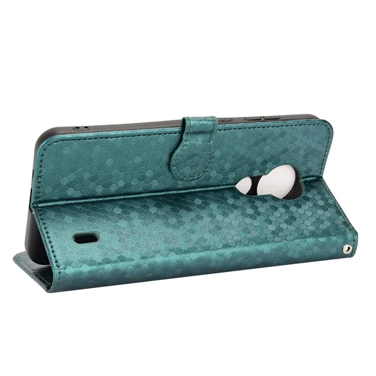 Pour Nokia C21 Motif de Point Imprimé en Cuir PU Cuir de Téléphone à Main Portefeuille Portefeuille de Protection du Stand de Flip Folio Couverture - Vert