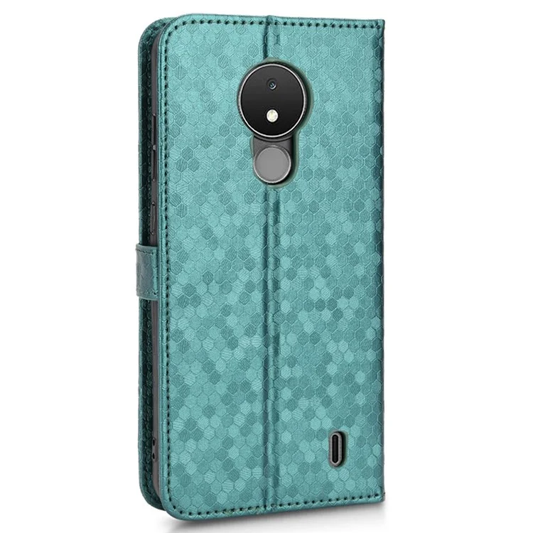 Pour Nokia C21 Motif de Point Imprimé en Cuir PU Cuir de Téléphone à Main Portefeuille Portefeuille de Protection du Stand de Flip Folio Couverture - Vert
