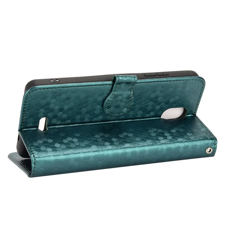 For Nokia C100 4G Dot Pattern Imprinted Wallet Phone Case, Wear-Resistant PU Leather Cover with Strap - Green