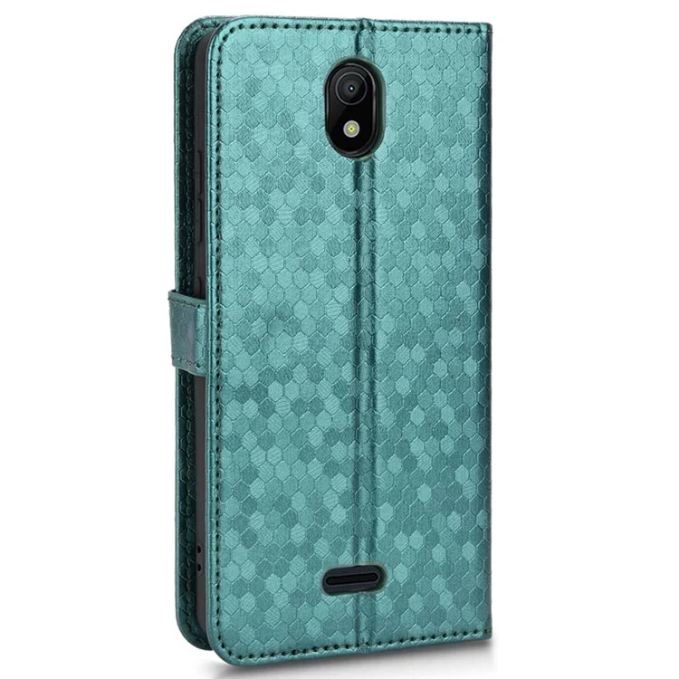 For Nokia C100 4G Dot Pattern Imprinted Wallet Phone Case, Wear-Resistant PU Leather Cover with Strap - Green