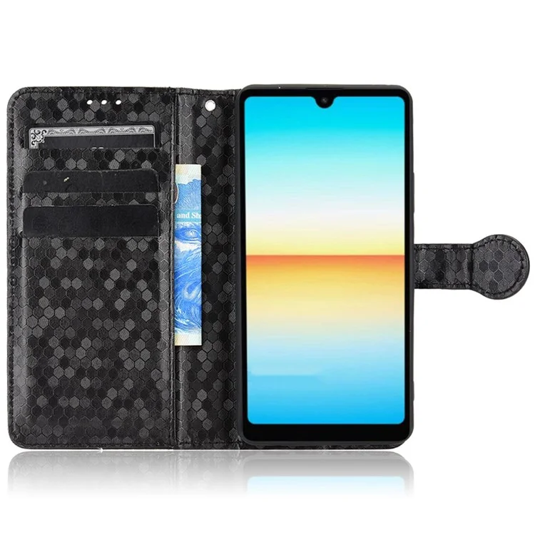 Для Sony Xperia Ace III Хорошо Защищенное Фолио-точечное Рисунок. - Черный