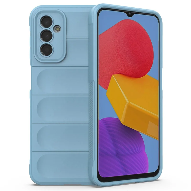 For Samsung Galaxy M13 4G Precise Cutout Anti-drop Protective Phone Cover Rugged Back TPU Case - Baby Blue