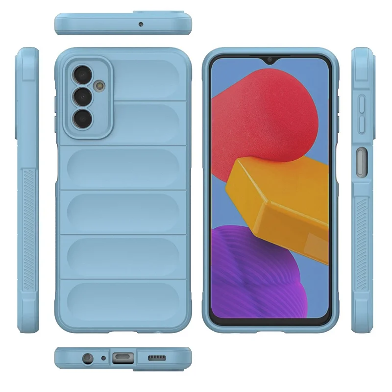 For Samsung Galaxy M13 4G Precise Cutout Anti-drop Protective Phone Cover Rugged Back TPU Case - Baby Blue