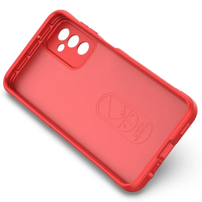 For Samsung Galaxy M13 4G Precise Cutout Anti-drop Protective Phone Cover Rugged Back TPU Case - Red