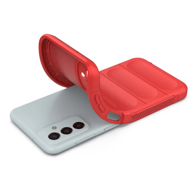 For Samsung Galaxy M13 4G Precise Cutout Anti-drop Protective Phone Cover Rugged Back TPU Case - Red