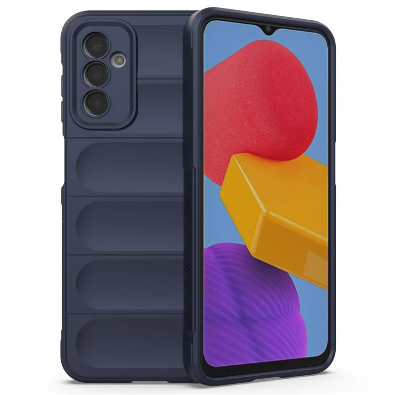Pour Samsung Galaxy M13 4G Découpe précise Coque de protection anti-chute Coque arrière en TPU renforcée - Bleu foncé