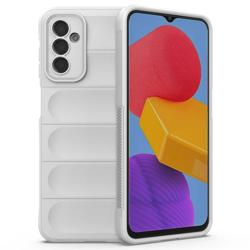 For Samsung Galaxy M13 4G Precise Cutout Anti-drop Protective Phone Cover Rugged Back TPU Case - White