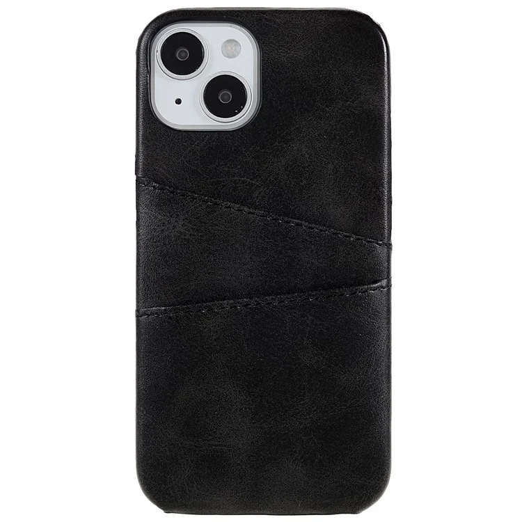 Pour Iphone 14 Max 6,7 Pouces Case de Téléphone Mobile à L'épreuve Des Drop-drof pu Leather + pc Anti-scratch Back Phone Cover Avec 2 Emplacements de Carte - le Noir