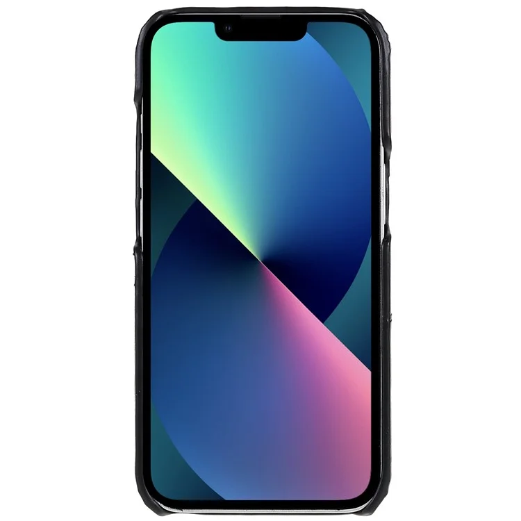 Pour Iphone 14 Max 6,7 Pouces Case de Téléphone Mobile à L'épreuve Des Drop-drof pu Leather + pc Anti-scratch Back Phone Cover Avec 2 Emplacements de Carte - le Noir