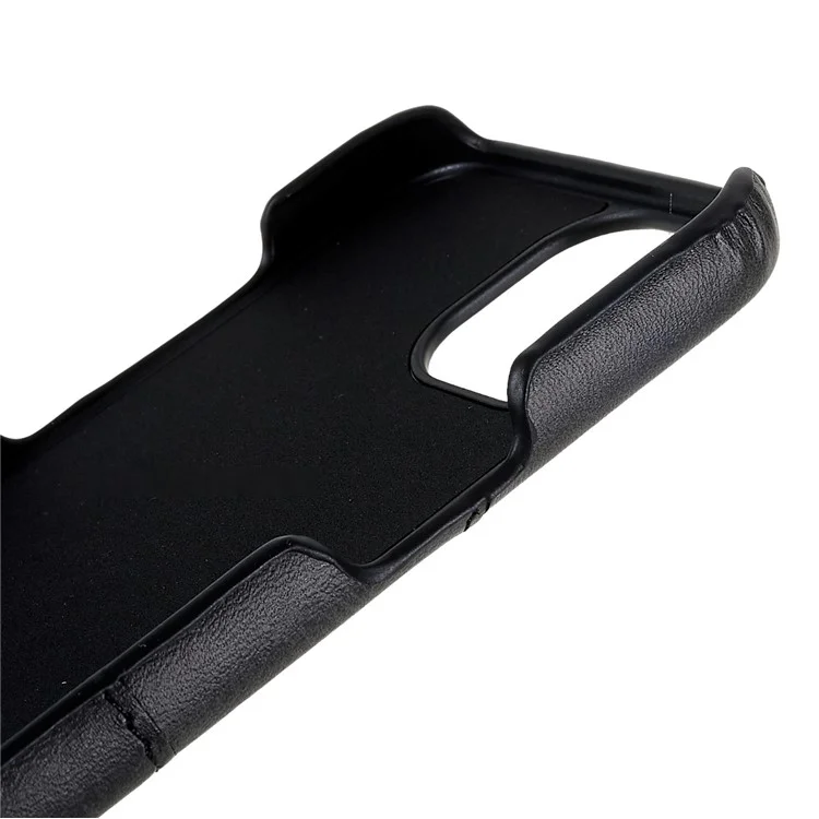 Pour Iphone 14 Max 6,7 Pouces Case de Téléphone Mobile à L'épreuve Des Drop-drof pu Leather + pc Anti-scratch Back Phone Cover Avec 2 Emplacements de Carte - le Noir