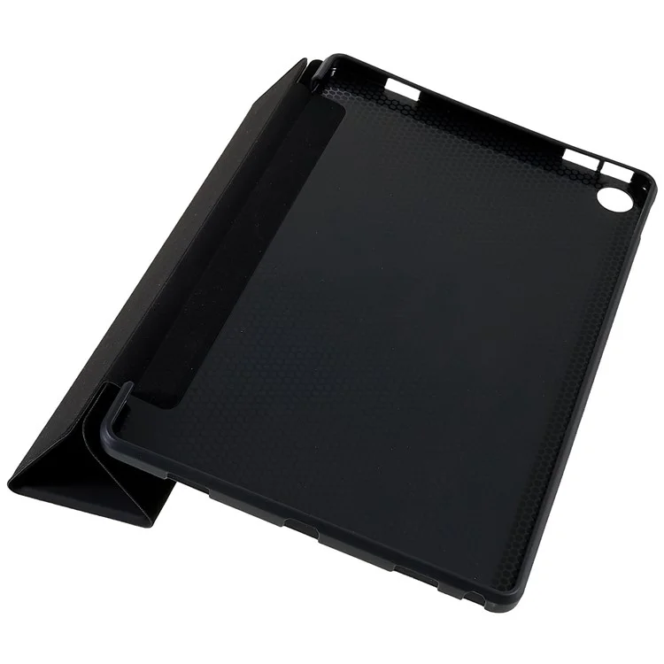 Per Lenovo Tab M10 Plus (3a generazione) / Xiaoxin Pad 2022 10.6 pollici Light Thin Anti-wear PU Tablet Case Matte TPU Trifold Stand Cover - Nero