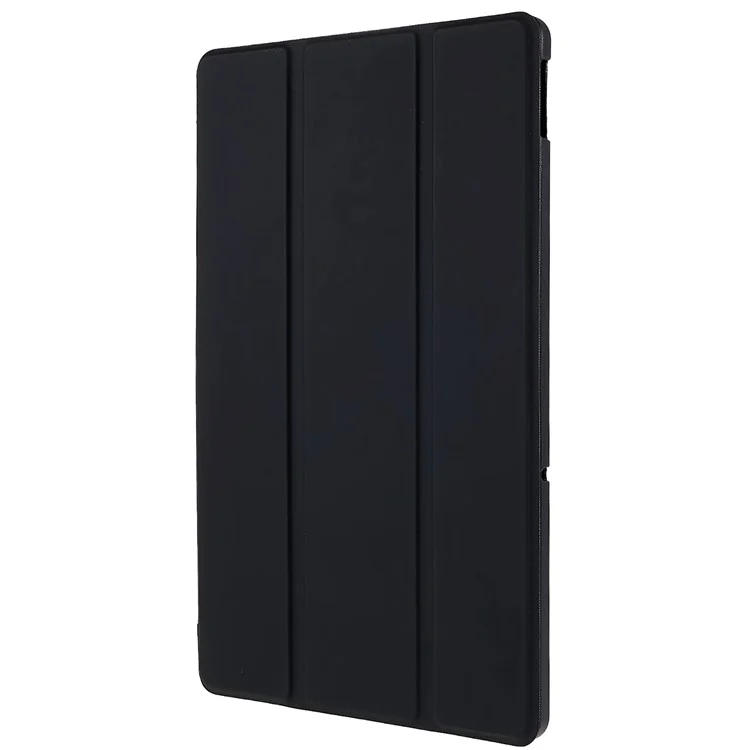 Per Lenovo Tab M10 Plus (3a generazione) / Xiaoxin Pad 2022 10.6 pollici Light Thin Anti-wear PU Tablet Case Matte TPU Trifold Stand Cover - Nero