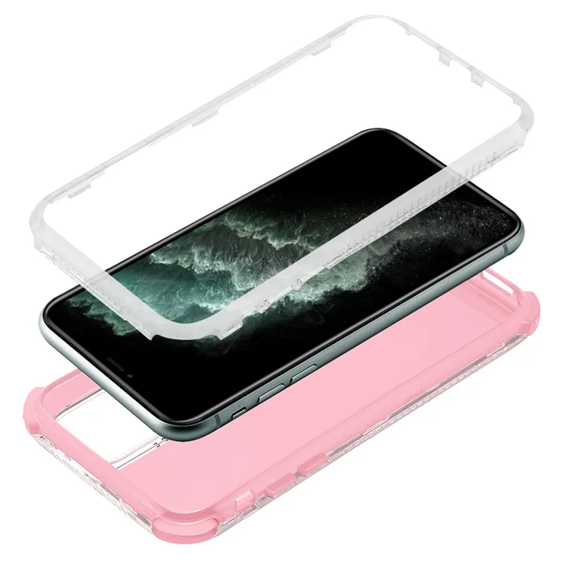 For iPhone 14 Pro 6.1 inch PC+TPU Detachable Protective Case Impact Resistant Phone Cover - Pink