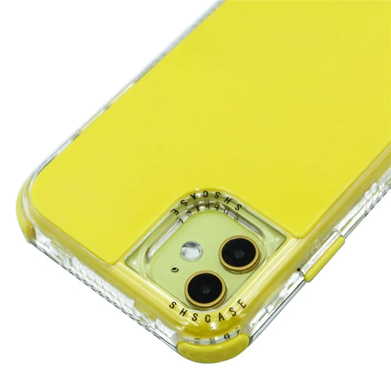 Pour Iphone 14 6,1 Pouces pc + Tpu Couvercle de Téléphone de Protection Détachable à L'amortisseur - Jaune